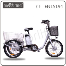MOTORLIFE / OEM marca EN15194 36v 250w auto rickshaw eléctrico en bangladesh, triciclo eléctrico para adultos